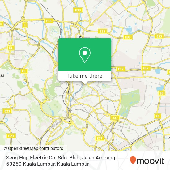 Peta Seng Hup Electric Co. Sdn .Bhd., Jalan Ampang 50250 Kuala Lumpur