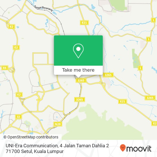 Peta UNI-Era Communication, 4 Jalan Taman Dahlia 2 71700 Setul
