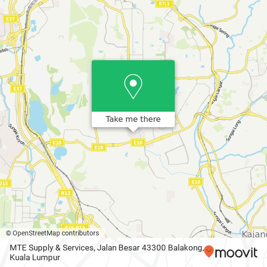 Peta MTE Supply & Services, Jalan Besar 43300 Balakong