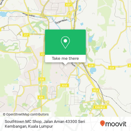 Peta Southtown MC Shop, Jalan Aman 43300 Seri Kembangan