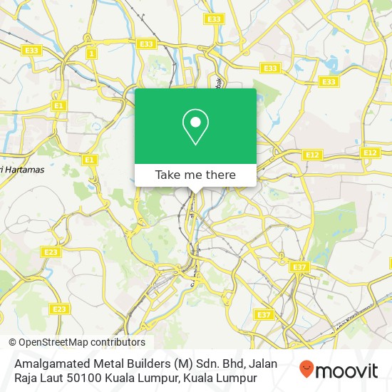 Peta Amalgamated Metal Builders (M) Sdn. Bhd, Jalan Raja Laut 50100 Kuala Lumpur
