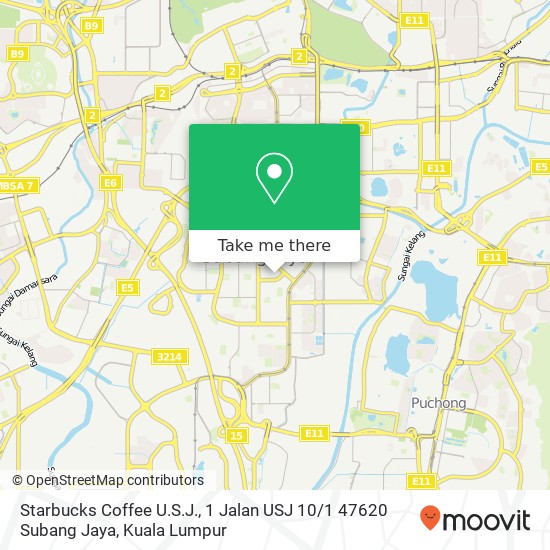 Starbucks Coffee U.S.J., 1 Jalan USJ 10 / 1 47620 Subang Jaya map