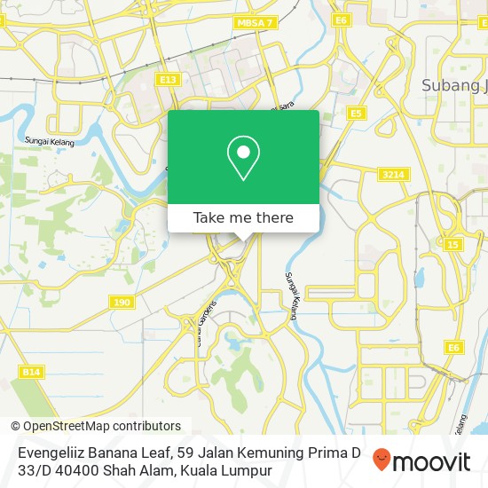 Evengeliiz Banana Leaf, 59 Jalan Kemuning Prima D 33 / D 40400 Shah Alam map