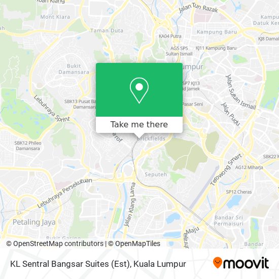 Peta KL Sentral Bangsar Suites (Est)