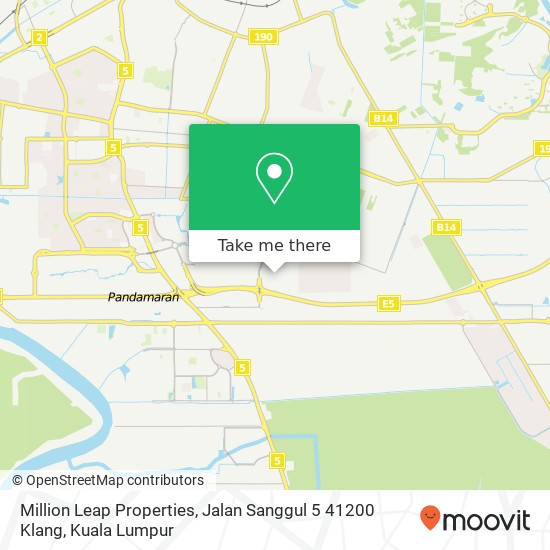 Million Leap Properties, Jalan Sanggul 5 41200 Klang map