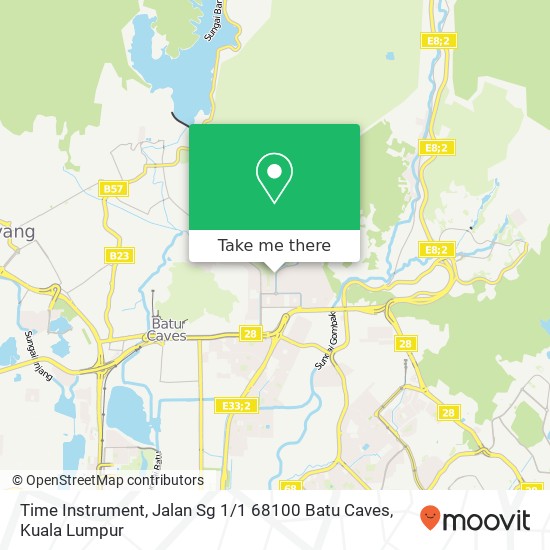 Peta Time Instrument, Jalan Sg 1 / 1 68100 Batu Caves