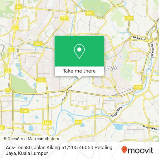 Peta Acs-Tech80, Jalan Kilang 51 / 205 46050 Petaling Jaya