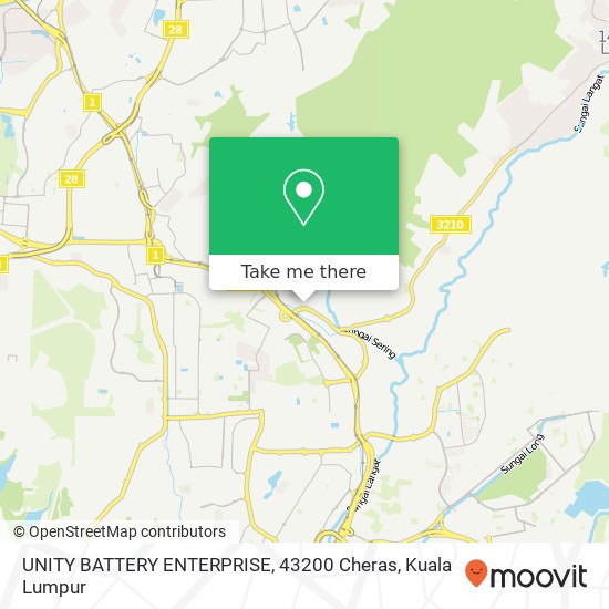 UNITY BATTERY ENTERPRISE, 43200 Cheras map