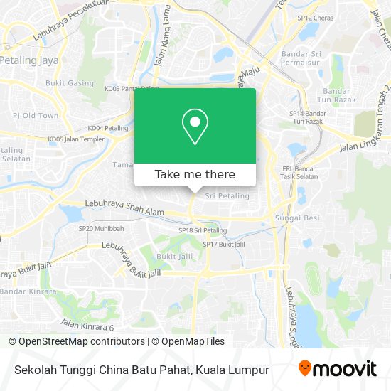 Sekolah Tunggi China Batu Pahat map