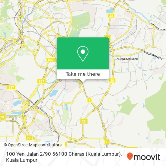 100 Yen, Jalan 2 / 90 56100 Cheras (Kuala Lumpur) map