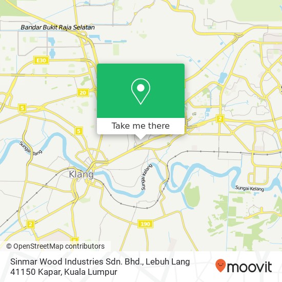 Sinmar Wood Industries Sdn. Bhd., Lebuh Lang 41150 Kapar map