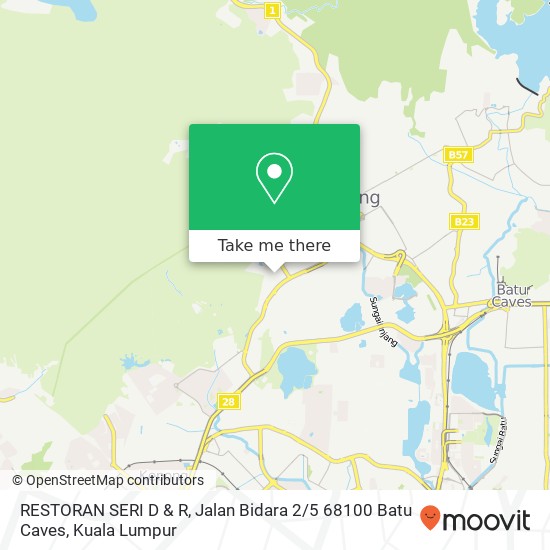 Peta RESTORAN SERI D & R, Jalan Bidara 2 / 5 68100 Batu Caves