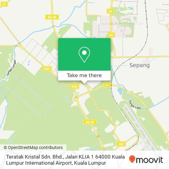 Peta Teratak Kristal Sdn. Bhd., Jalan KLIA 1 64000 Kuala Lumpur International Airport