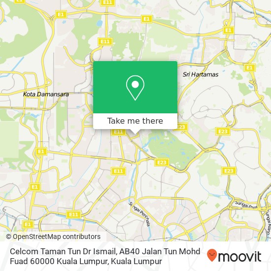 Peta Celcom Taman Tun Dr Ismail, AB40 Jalan Tun Mohd Fuad 60000 Kuala Lumpur