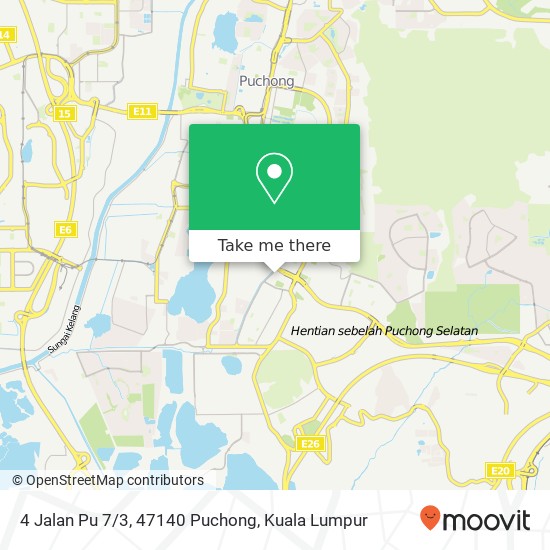 Peta 4 Jalan Pu 7/3, 47140 Puchong