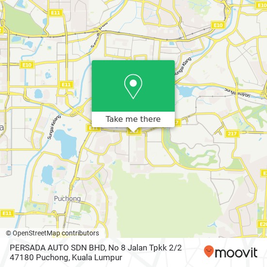 PERSADA AUTO SDN BHD, No 8 Jalan Tpkk 2 / 2 47180 Puchong map