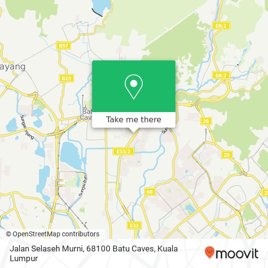 Peta Jalan Selaseh Murni, 68100 Batu Caves