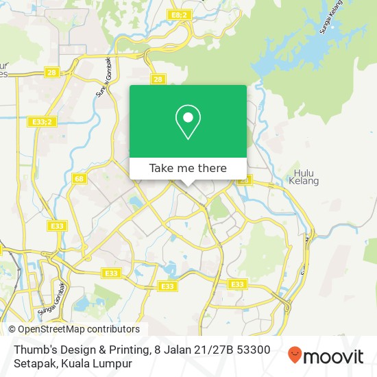 Peta Thumb's Design & Printing, 8 Jalan 21 / 27B 53300 Setapak
