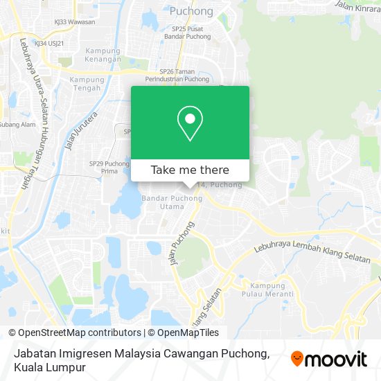 Peta Jabatan Imigresen Malaysia Cawangan Puchong