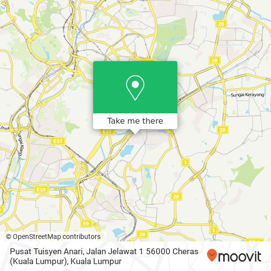 Peta Pusat Tuisyen Anari, Jalan Jelawat 1 56000 Cheras (Kuala Lumpur)
