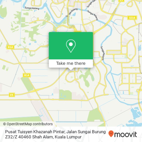 Peta Pusat Tuisyen Khazanah Pintar, Jalan Sungai Burung Z32 / Z 40460 Shah Alam