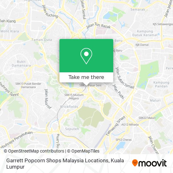 Garrett Popcorn Shops Malaysia Locations map