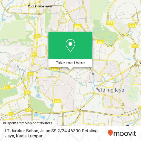 Peta LT Jurukur Bahan, Jalan SS 2 / 24 46300 Petaling Jaya