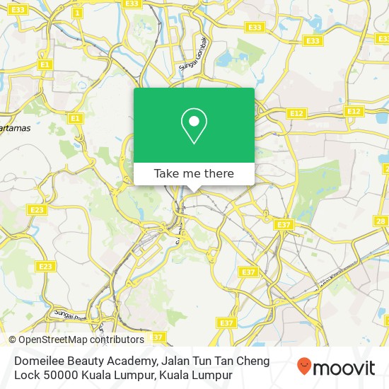 Peta Domeilee Beauty Academy, Jalan Tun Tan Cheng Lock 50000 Kuala Lumpur