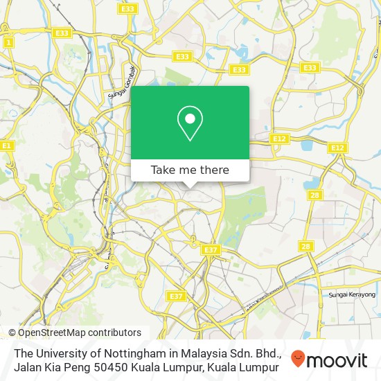 The University of Nottingham in Malaysia Sdn. Bhd., Jalan Kia Peng 50450 Kuala Lumpur map