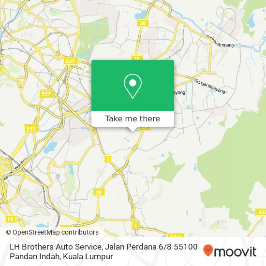 LH Brothers Auto Service, Jalan Perdana 6 / 8 55100 Pandan Indah map
