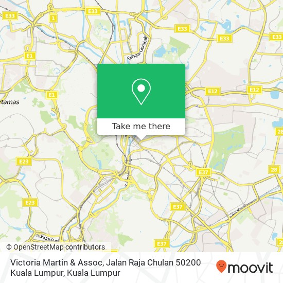 Peta Victoria Martin & Assoc, Jalan Raja Chulan 50200 Kuala Lumpur