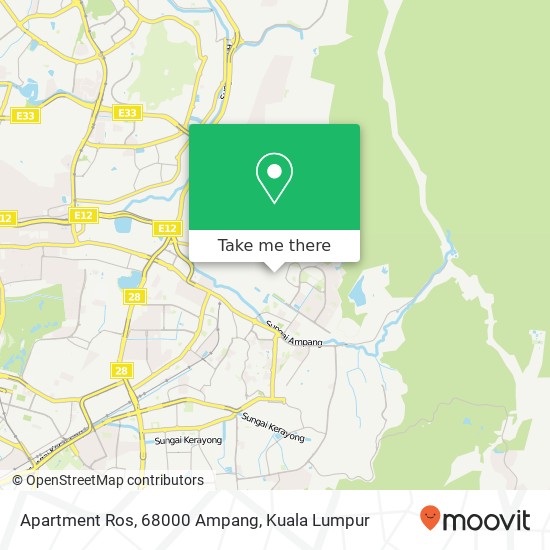 Peta Apartment Ros, 68000 Ampang