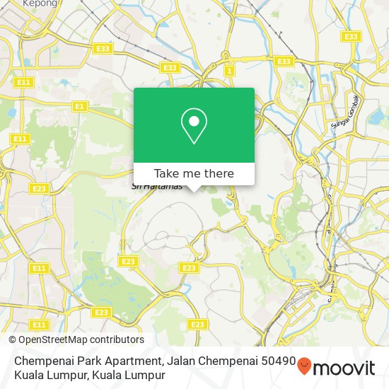 Peta Chempenai Park Apartment, Jalan Chempenai 50490 Kuala Lumpur