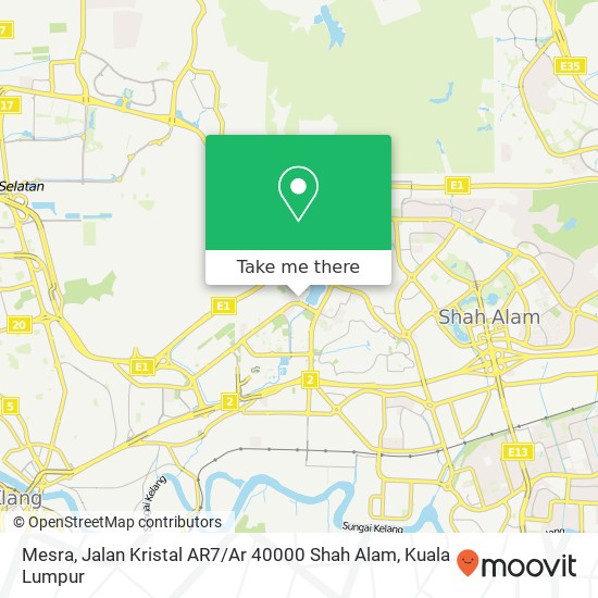 Peta Mesra, Jalan Kristal AR7 / Ar 40000 Shah Alam