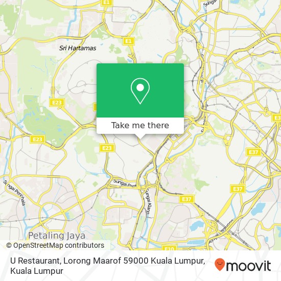 U Restaurant, Lorong Maarof 59000 Kuala Lumpur map