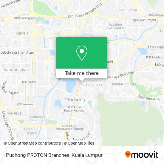 Puchong PROTON Branches map