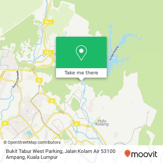 Peta Bukit Tabur West Parking, Jalan Kolam Air 53100 Ampang