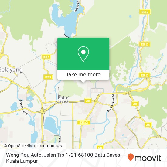 Peta Weng Pou Auto, Jalan Tib 1 / 21 68100 Batu Caves