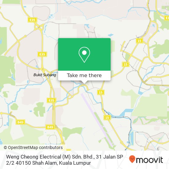 Weng Cheong Electrical (M) Sdn. Bhd., 31 Jalan SP 2 / 2 40150 Shah Alam map