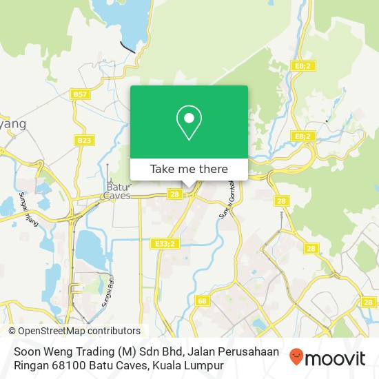 Peta Soon Weng Trading (M) Sdn Bhd, Jalan Perusahaan Ringan 68100 Batu Caves