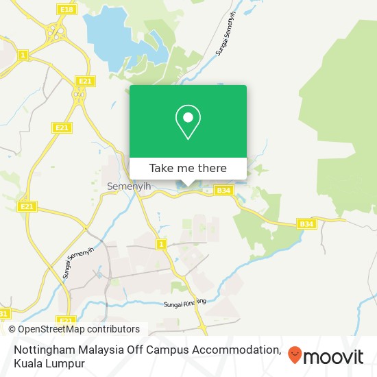 Peta Nottingham Malaysia Off Campus Accommodation, Jalan TTS 1 / 1 43500 Semenyih