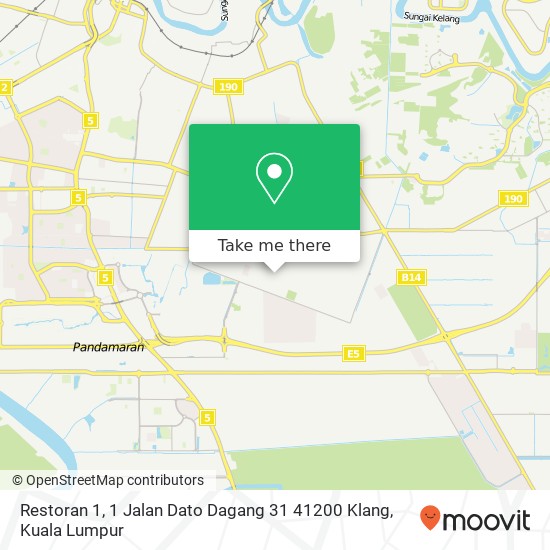 Peta Restoran 1, 1 Jalan Dato Dagang 31 41200 Klang