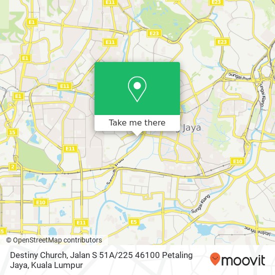 Peta Destiny Church, Jalan S 51A / 225 46100 Petaling Jaya