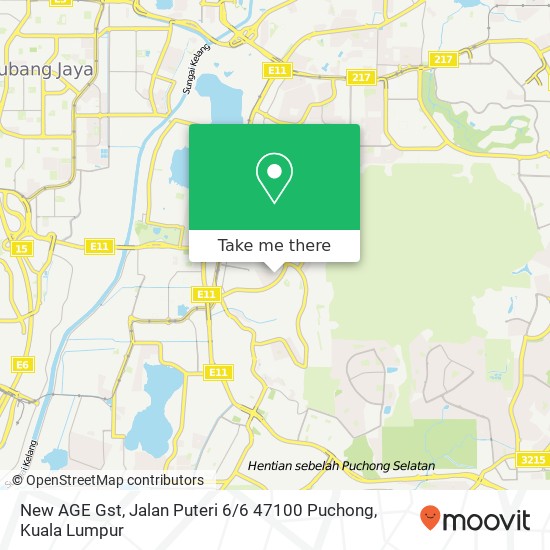 Peta New AGE Gst, Jalan Puteri 6 / 6 47100 Puchong