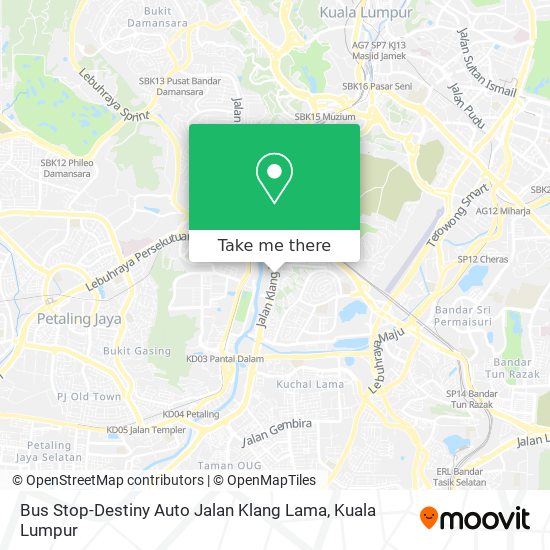 Peta Bus Stop-Destiny Auto Jalan Klang Lama