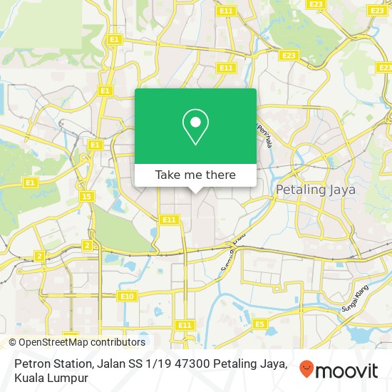 Peta Petron Station, Jalan SS 1 / 19 47300 Petaling Jaya