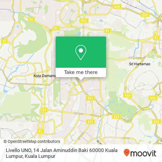 Livello UNO, 14 Jalan Aminuddin Baki 60000 Kuala Lumpur map