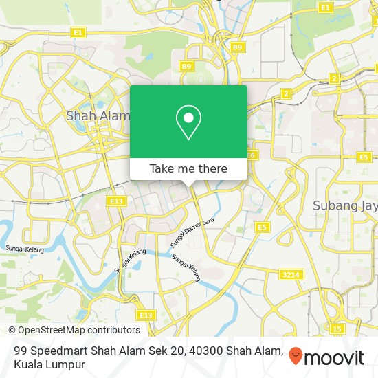 Peta 99 Speedmart Shah Alam Sek 20, 40300 Shah Alam