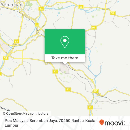 Pos Malaysia Seremban Jaya, 70450 Rantau map