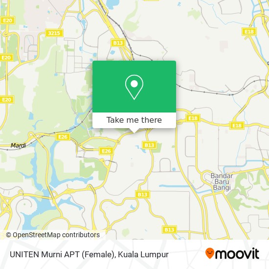 UNITEN Murni APT (Female) map